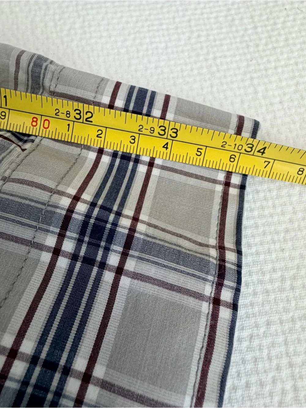 Banana Republic Men’s Blue and Gray Plaid Button-Down Shirt